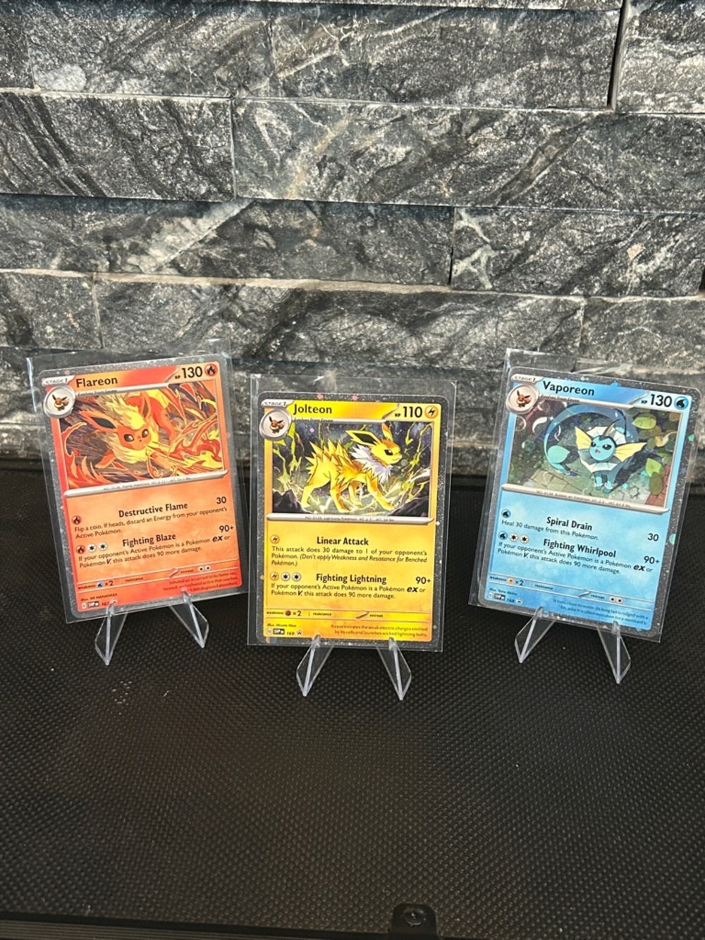 Pokemon‎ Eeveelutions Black Star Promo Cosmos Holo Set-Flareon Jolteon Vaporeon